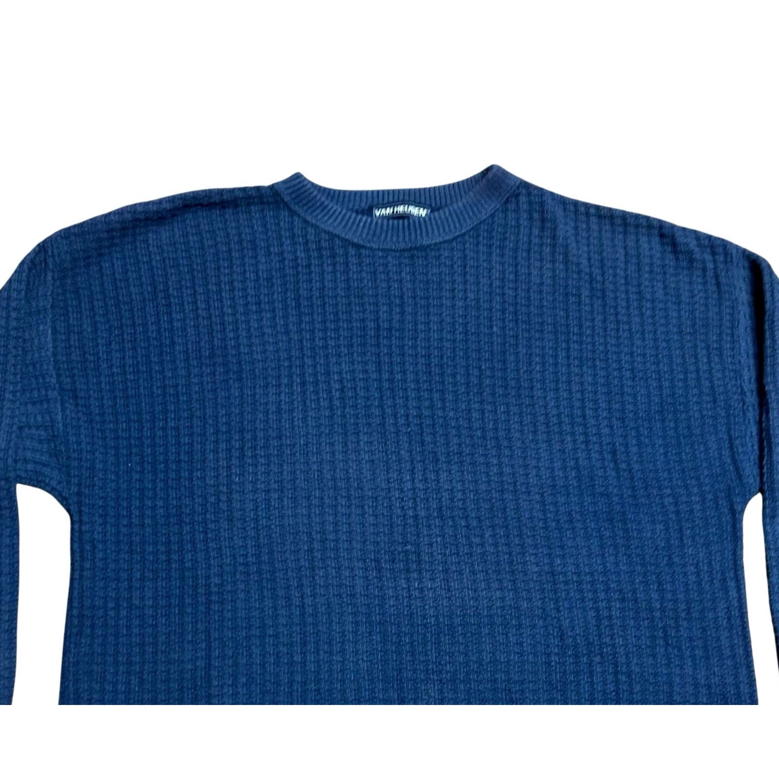 Van Heusen VINTAGE Van Heusen Pullover Blue Knit Sweater L Regular Cotton Crew Neck Men USA 90s Golf Casual Winter Fall Spring嬉 Size US L / EU 52-54 / 3 - 5 Thumbnail