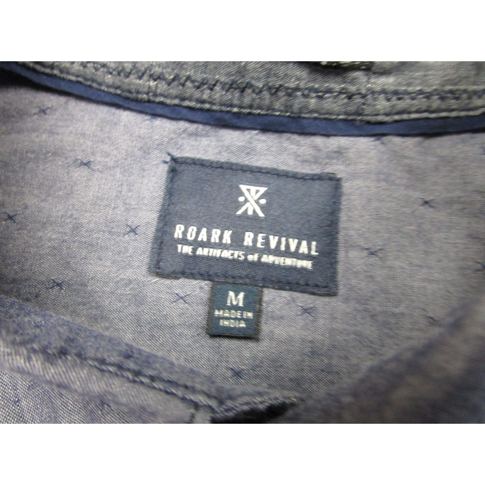Roark Roark Revival Shirt Mens Medium Blue Chambray Short Sleeve Button Front Casual Size US M / EU 48-50 / 2 - 5 Thumbnail