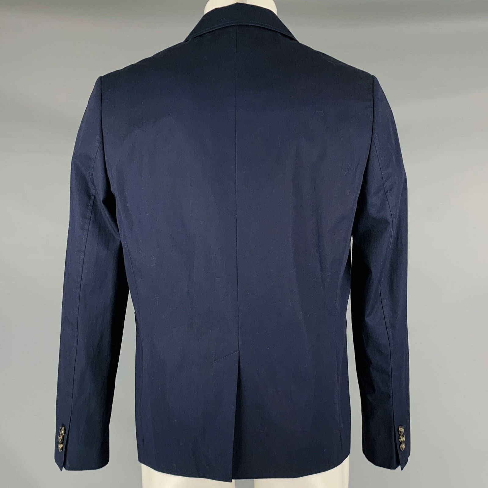 Carven CARVEN Size 40 Navy Cotton Single Breasted Jacket Size US L / EU 52-54 / 3 - 3 Thumbnail