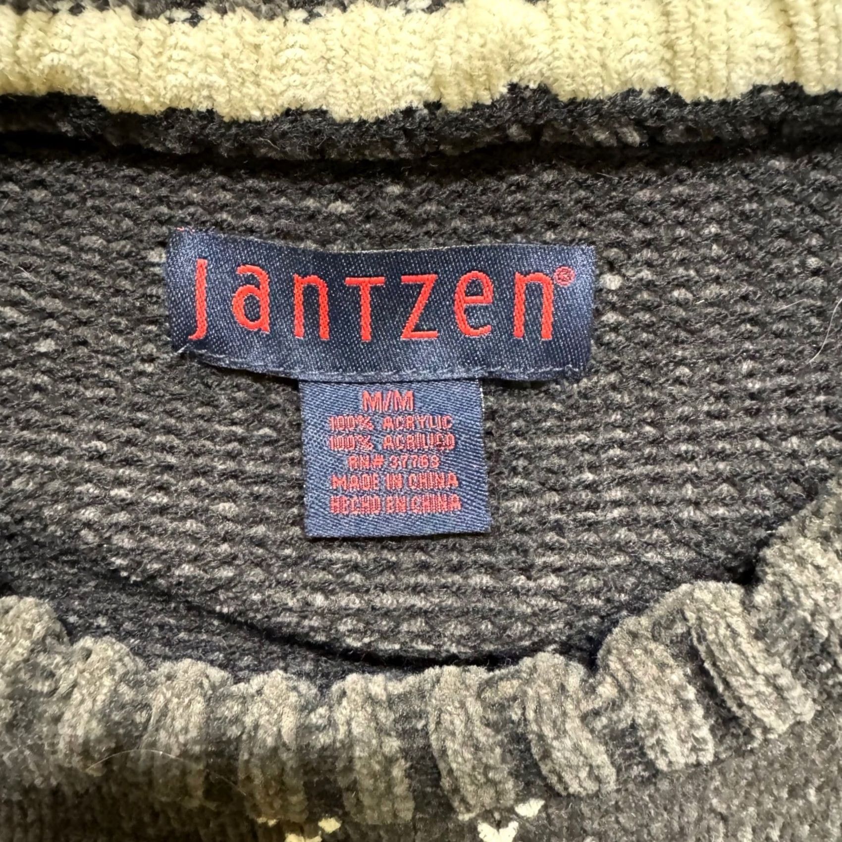 Jantzen VINTAGE Jantzen Pullover Sweater Crewneck Mens M Brown White Striped 90s Ar gyld? Size US M / EU 48-50 / 2 - 3 Thumbnail