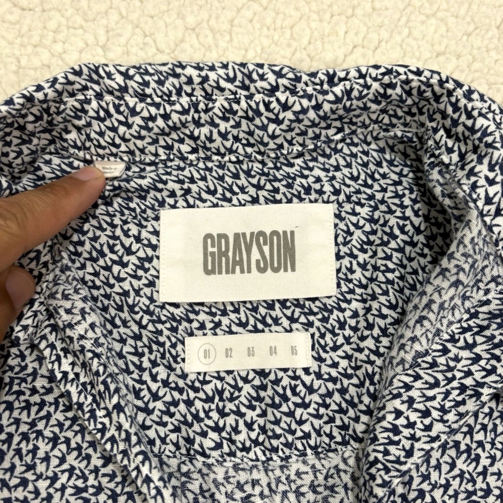 Vintage VINTAGE Grayson Button-Up Shirt Women XS Linen Birds Blue Long Sleeve Collared Button-Front Size XS / US 0-2 / IT 36-38 - 2 Thumbnail