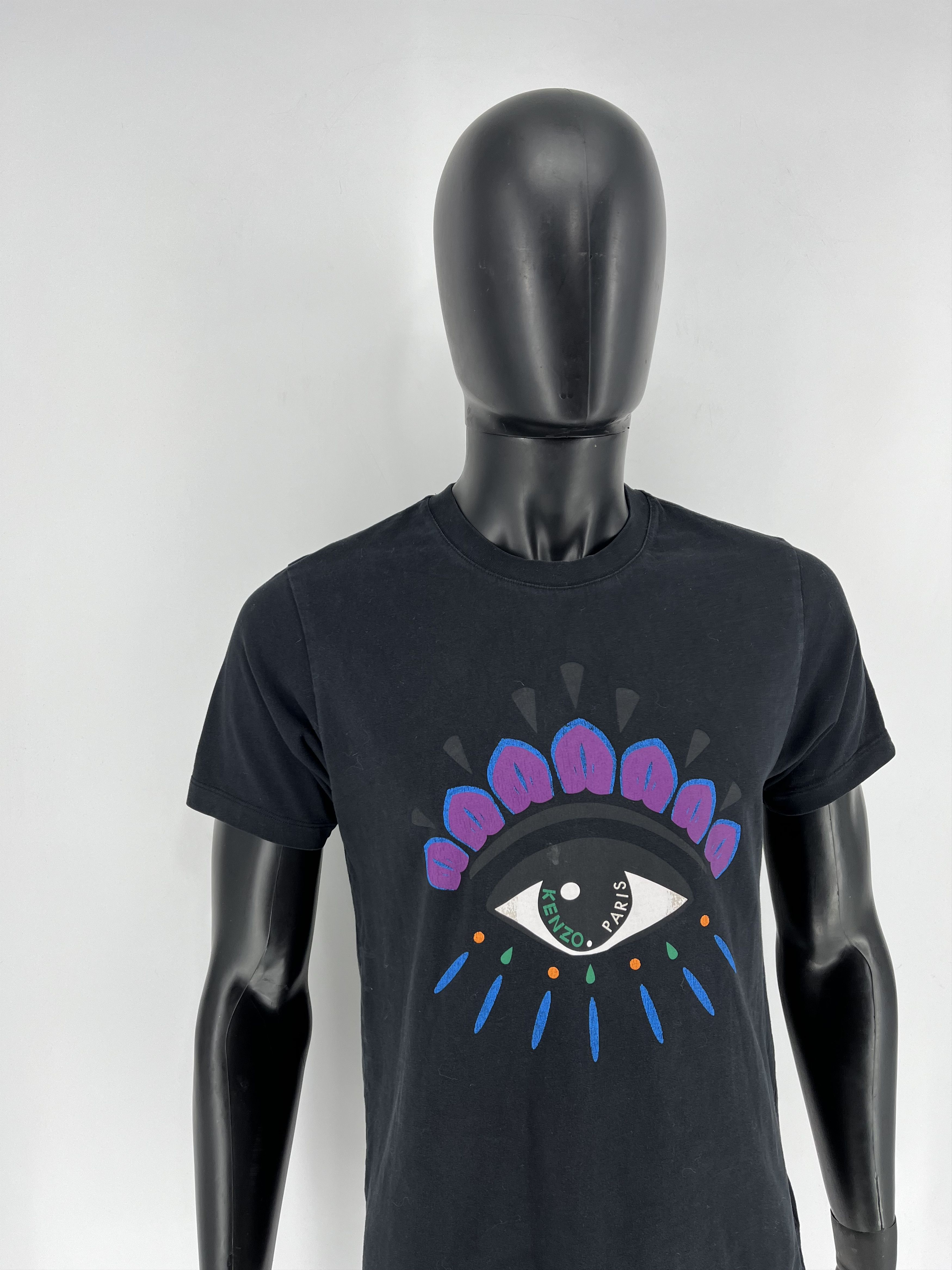 Kenzo Vintage Kenzo Black Cotton Eye Printed T-Shirt M Size US M / EU 48-50 / 2 - 3 Thumbnail