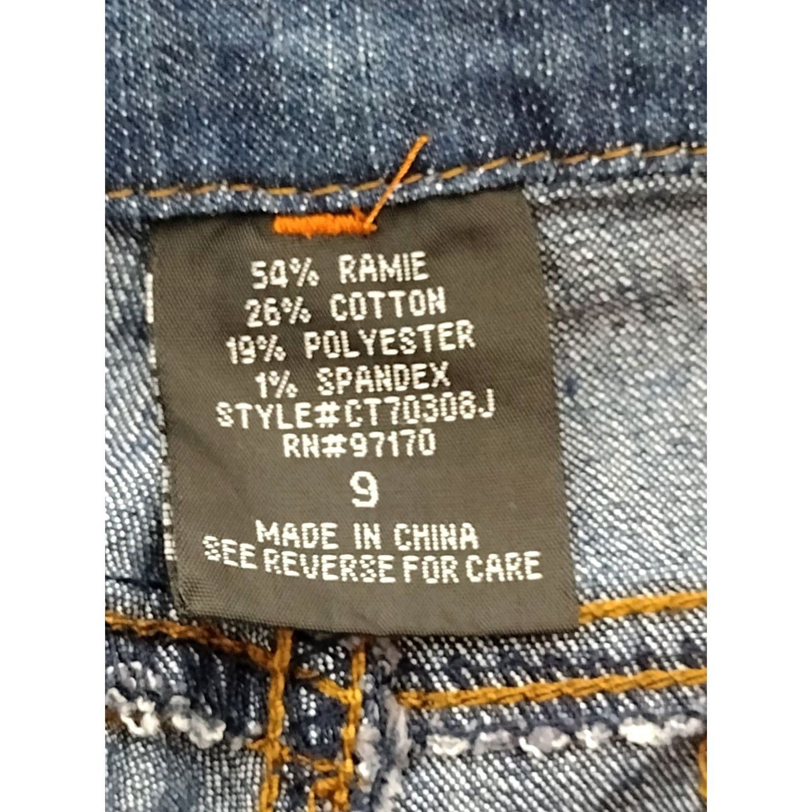 Vintage Drama Gold Jeans Shorts Bermuda Women's Size 9 blue Button Zip Distressed Cropped Stretch Casual Bermuda Size 30" / US 8 / IT 44 - 5 Thumbnail