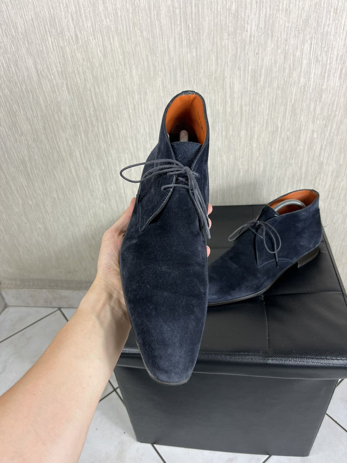 Santoni Santoni for Oger suede leather high top boots shoes handmade Size US 8.5 / EU 41-42 - 4 Thumbnail