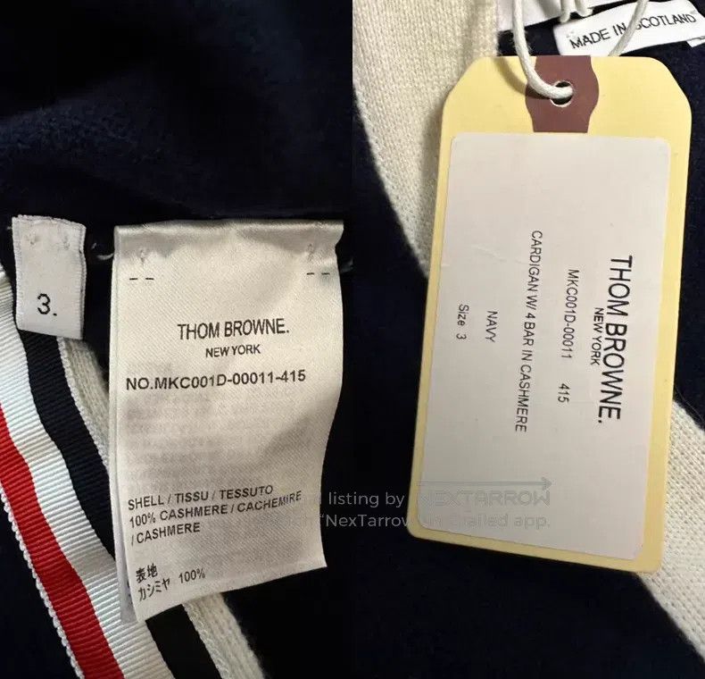 Thom Browne Thom Browne Classic Four Stripe Cashmere Cardigan Sweater Size US L / EU 52-54 / 3 - 2 Thumbnail