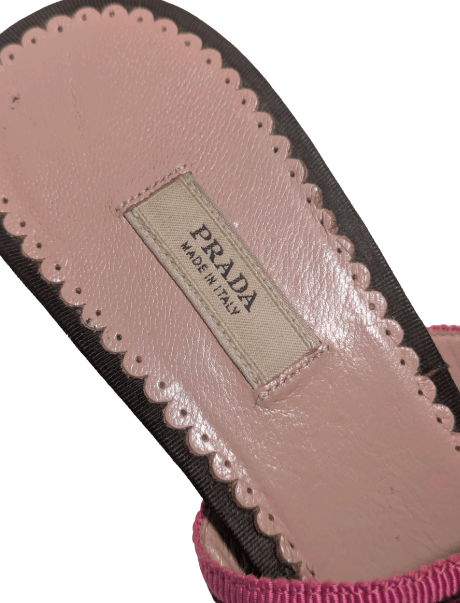 Prada Vintage Prada kitten heel thong sandals with striped bow Size US 6.5 / IT 36.5 - 2 Thumbnail