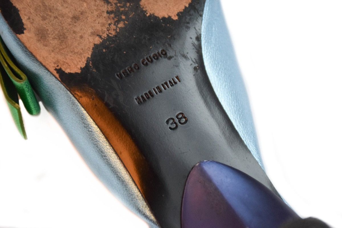 Miu Miu Miu Miu S/S2000 Bow Metallic Leather Mules Size US 8 / IT 38 - 9 Thumbnail