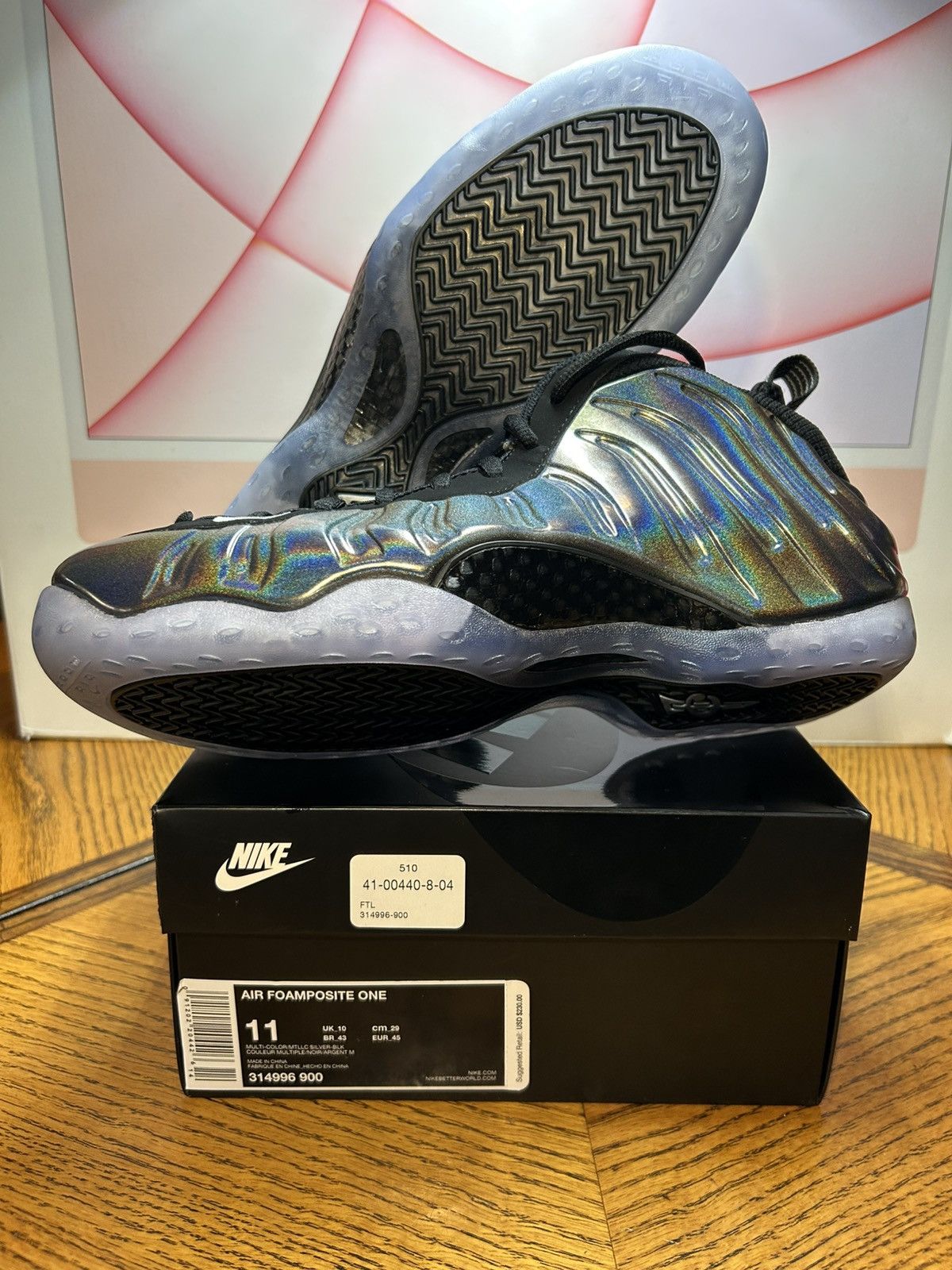 Nike Size 11 - Nike Air Foamposite One Hologram 2015 NEW Size US 11 / EU 44 - 1 Thumbnail