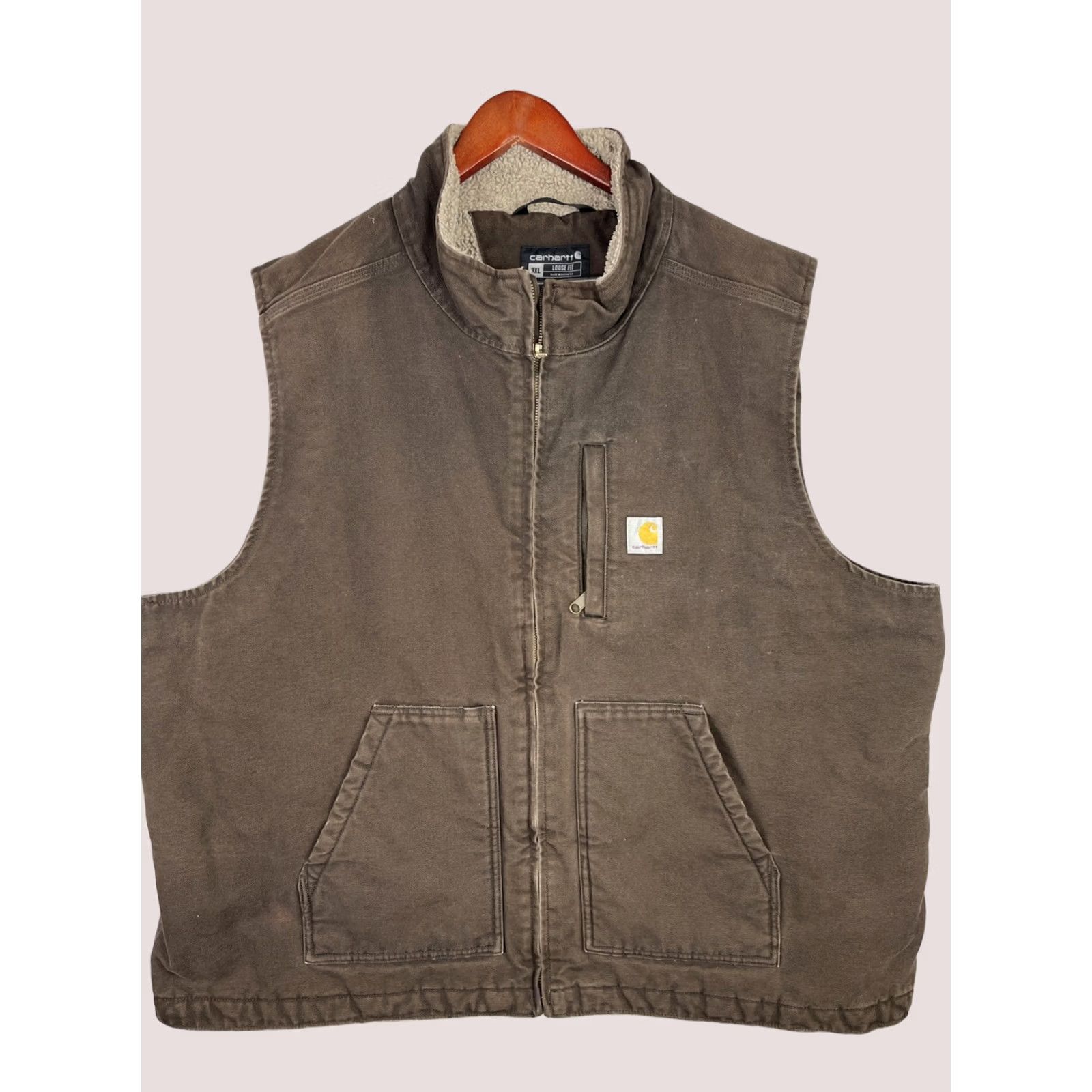Carhartt Carhartt Vest Mens 3XL Brown Duck Canvas Lined Zip Up 0V4277-M Size US XXL / EU 58 / 5 - 1 Thumbnail