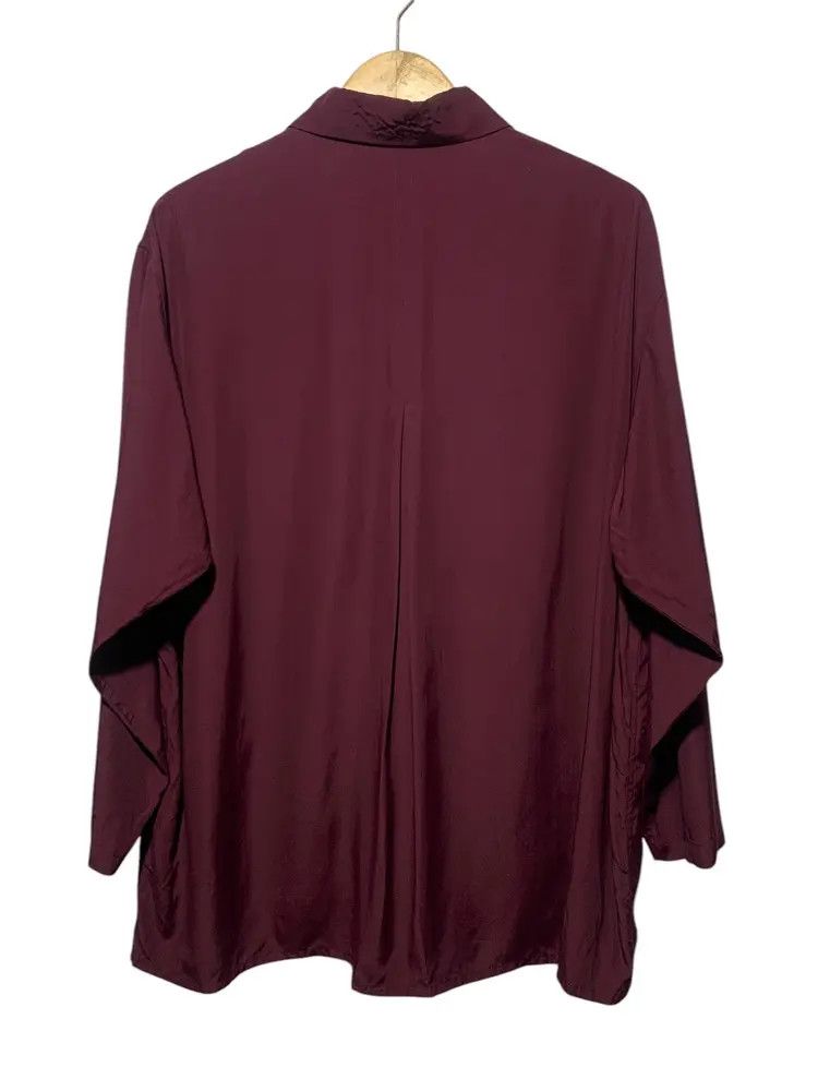 Yohji Yamamoto Yohji Yamamoto Y' s shawl collar rayon over shirt maroon Size US L / EU 52-54 / 3 - 6 Thumbnail