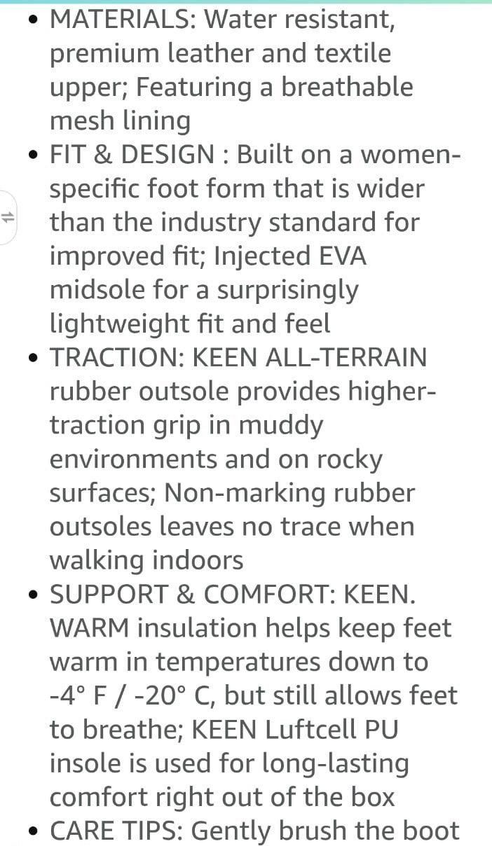 KEEN KEEN Elena Mid Height Leather Hiking Boot Womens Size 7 Size US 7 / IT 37 - 8 Thumbnail