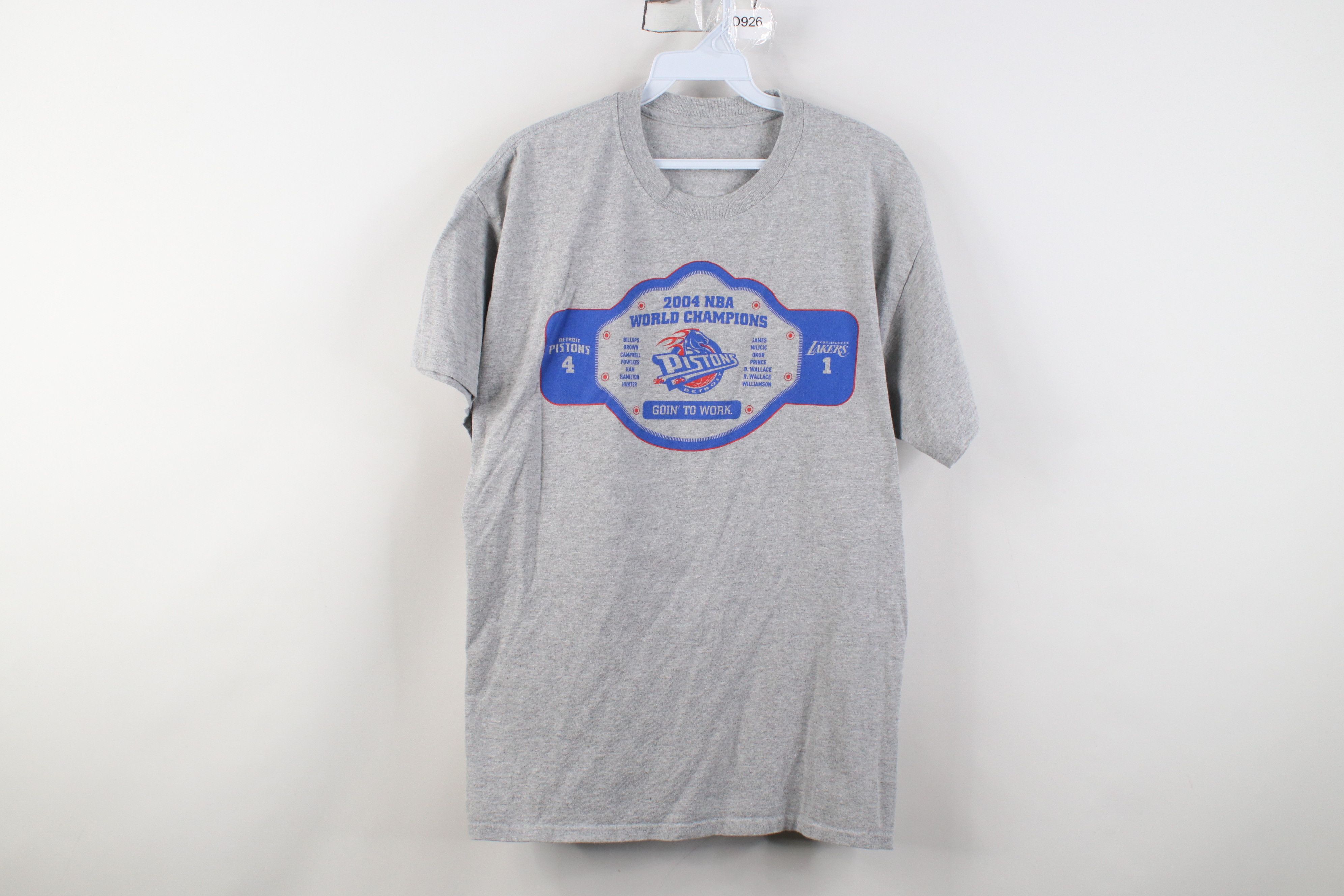 Vintage Vintage Y2K Champs Detroit Pistons Basketball T-Shirt Gray Size US L / EU 52-54 / 3 - 1 Thumbnail