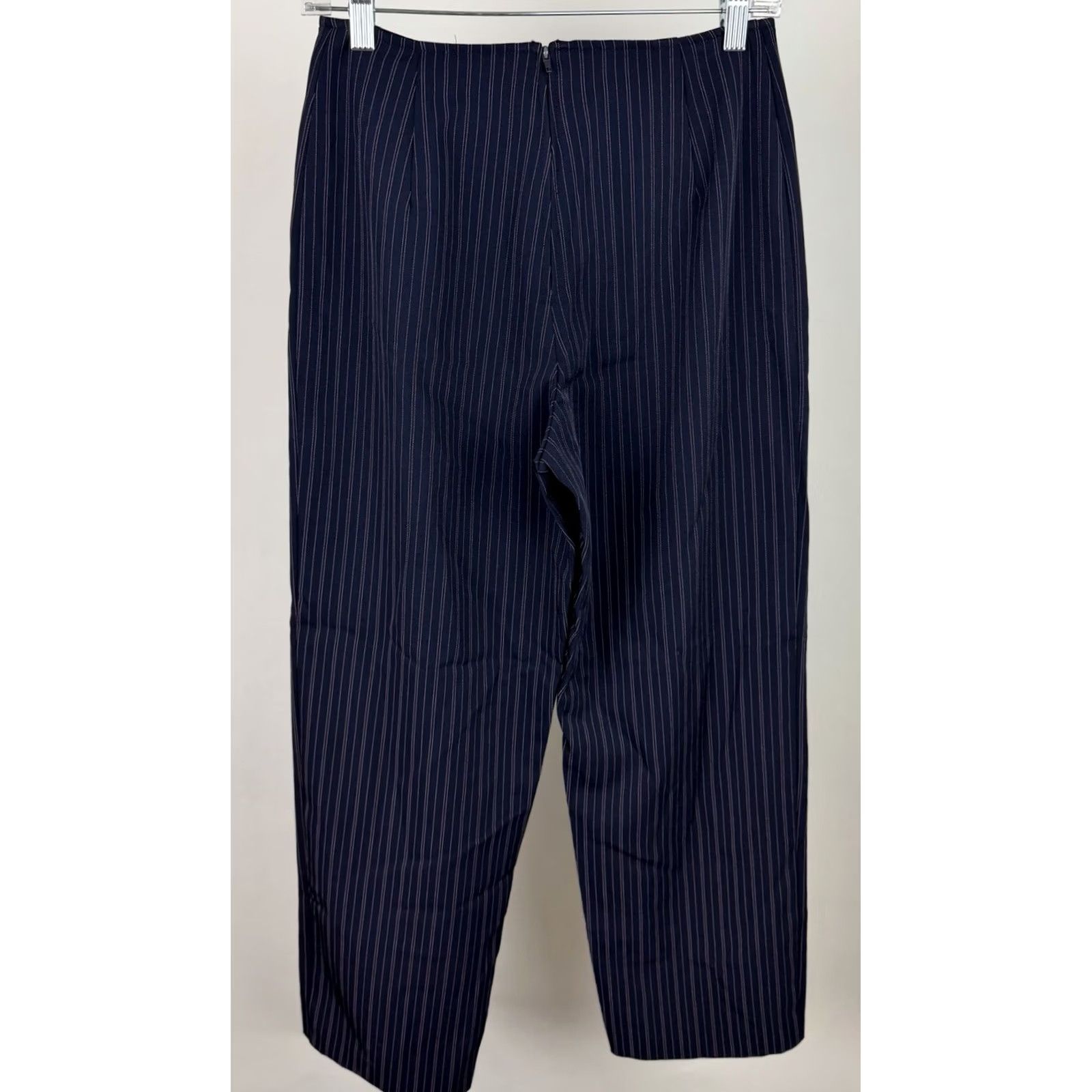 Vintage VINTAGE Womens Pants Narrow Navy Blue Pinstripe High Waist 90s Stretch Relaxed Straight 26x27 XS S? Size 28" / US 6 / IT 42 - 6 Thumbnail