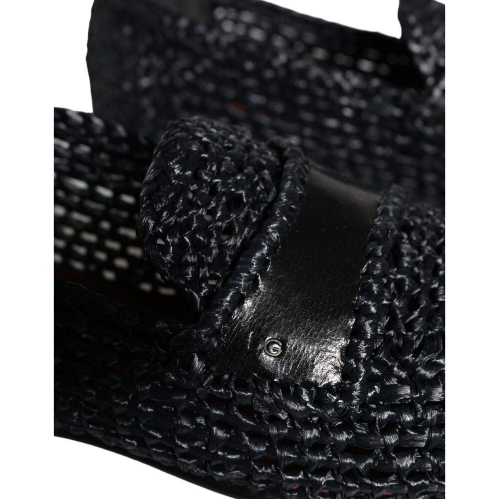 Dolce & Gabbana Dolce & Gabbana Black Woven Raffia Slip On Loafers Men Shoes Size US 7 / EU 40 - 4 Thumbnail