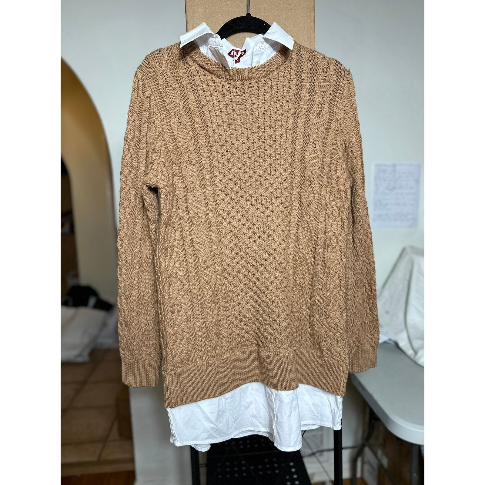 Staud STAUD Aldrin Mini Dress Camel White S Size S / US 4 / IT 40 - 1 Thumbnail
