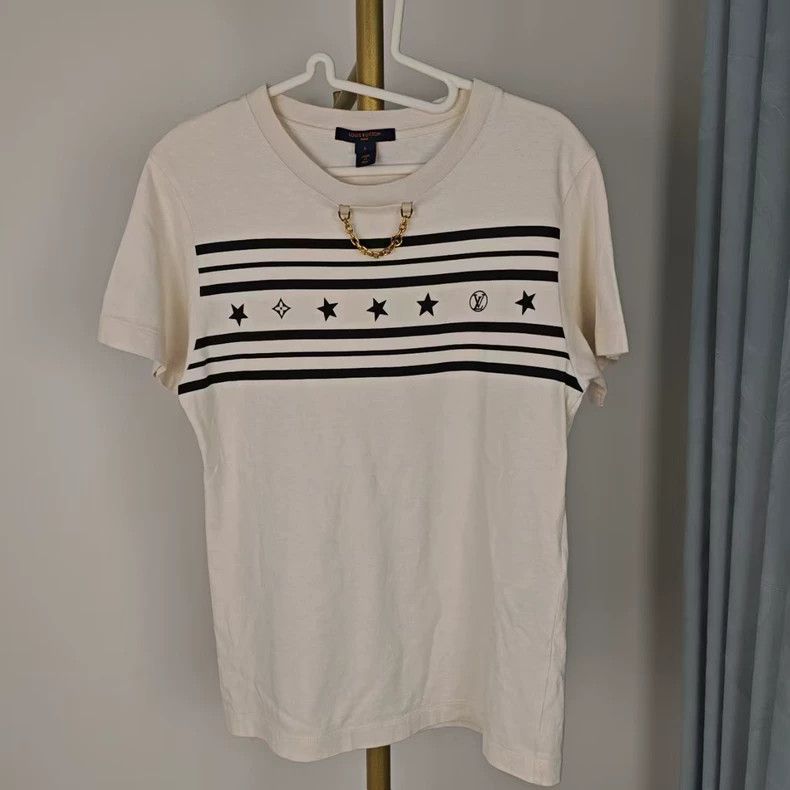 Louis Vuitton LV Cream Star Stripe Short Sleeve Size US S / EU 44-46 / 1 - 1 Thumbnail
