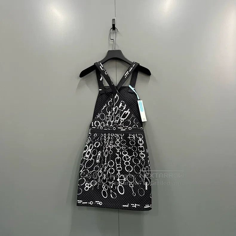 Hermes Hermes Black Buckle Print Dress Size XXS / US 00 / IT 34 - 2 Thumbnail