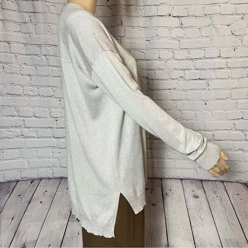 Halston H by Halston Silk Cashmere Knit Gray Button Closure Cardiga Size M / US 6-8 / IT 42-44 - 3 Thumbnail
