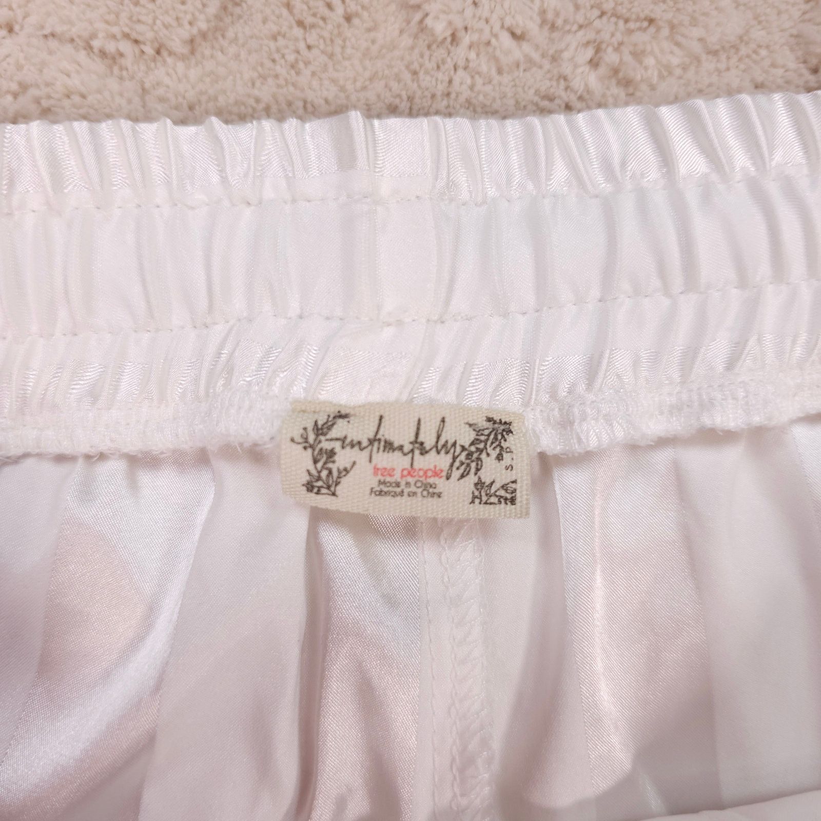Free People FP Intimately Pajama Set White Satin Sz Small Size ONE SIZE - 9 Thumbnail
