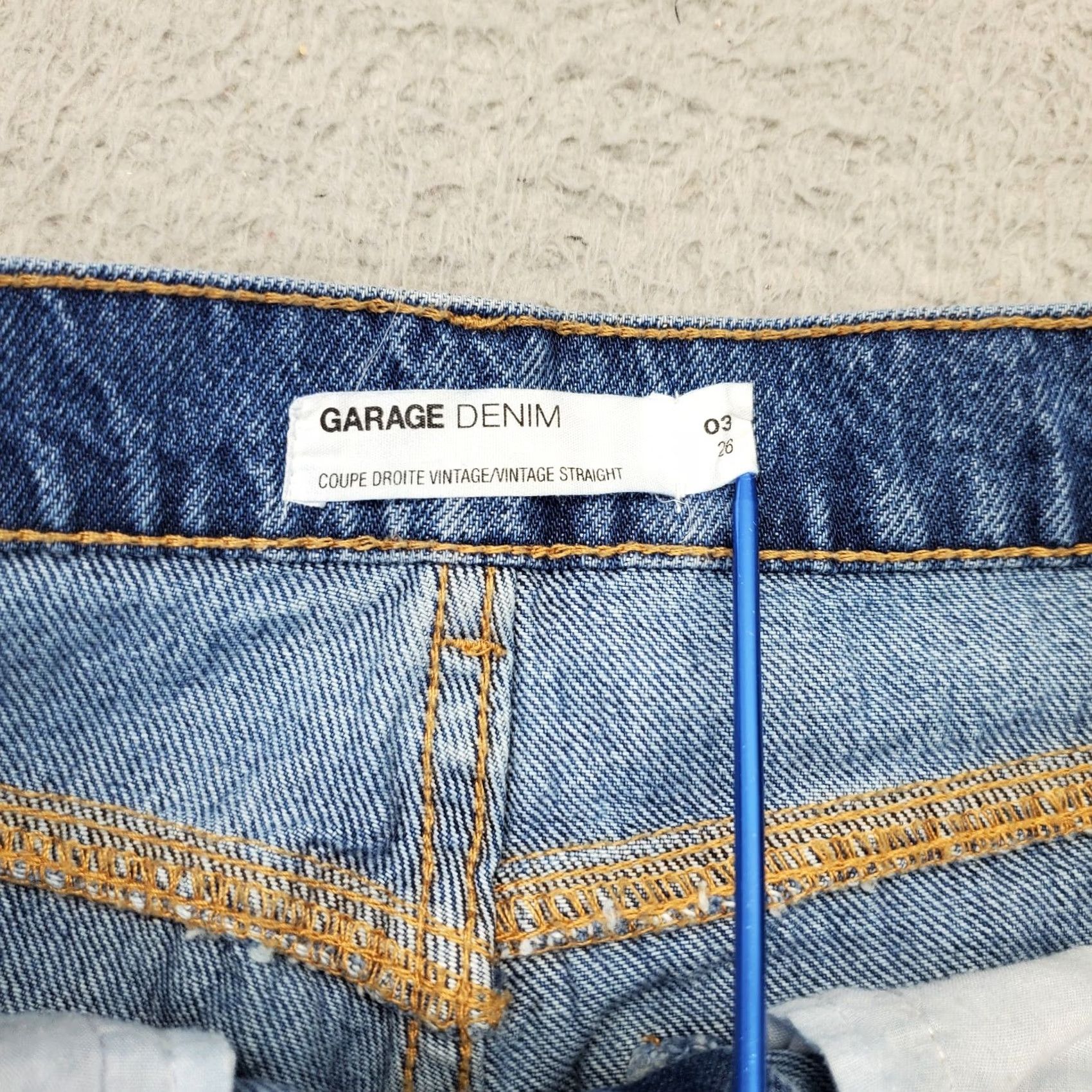 Garage VINTAGE Garage Straight Jeans Womens Size 3 Blue Denim Stretch High Waist Medium Wash Jeans Mens Size 26" / US 2 / IT 38 - 6 Thumbnail