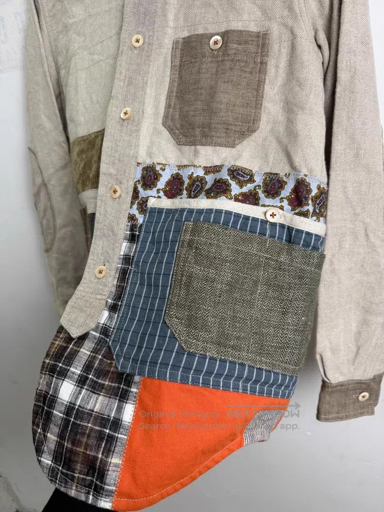 Junya Watanabe Junya Watanabe Patchwork Linen Jacket Shirt Size US S / EU 44-46 / 1 - 6 Thumbnail