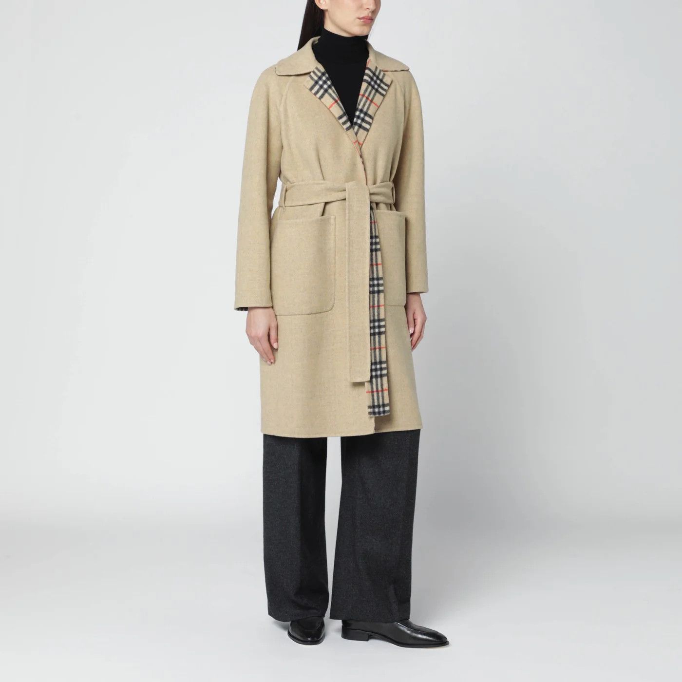 Burberry o1d2blof0426 Reversible Wool Coat in Beige Size S / US 4 / IT 40 - 1 Thumbnail