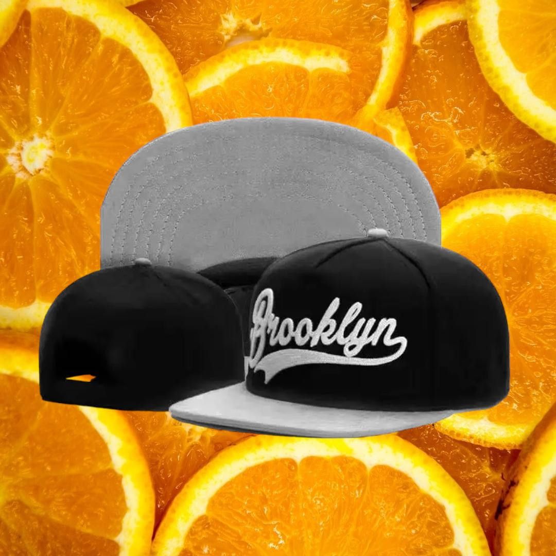 Other Brooklyn Embroidery Hip-hop Flat Brim Hat Black with Gray Br Size ONE SIZE - 1 Preview