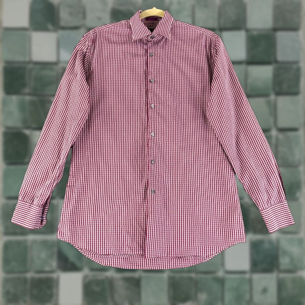 Paul Smith Paul Smith Button-Up Shirt Mens Large Red Check Print Made in Italy Slim Fit LS Red Check Print Shirt Mens L Slim Fit Paul Smith Size US L / EU 52-54 / 3 - 1 Thumbnail