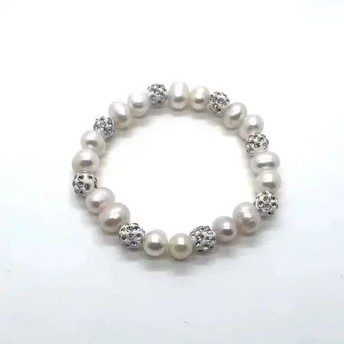 Jewelry Natural Freshwater Pearl Bracelet in Black, Men's