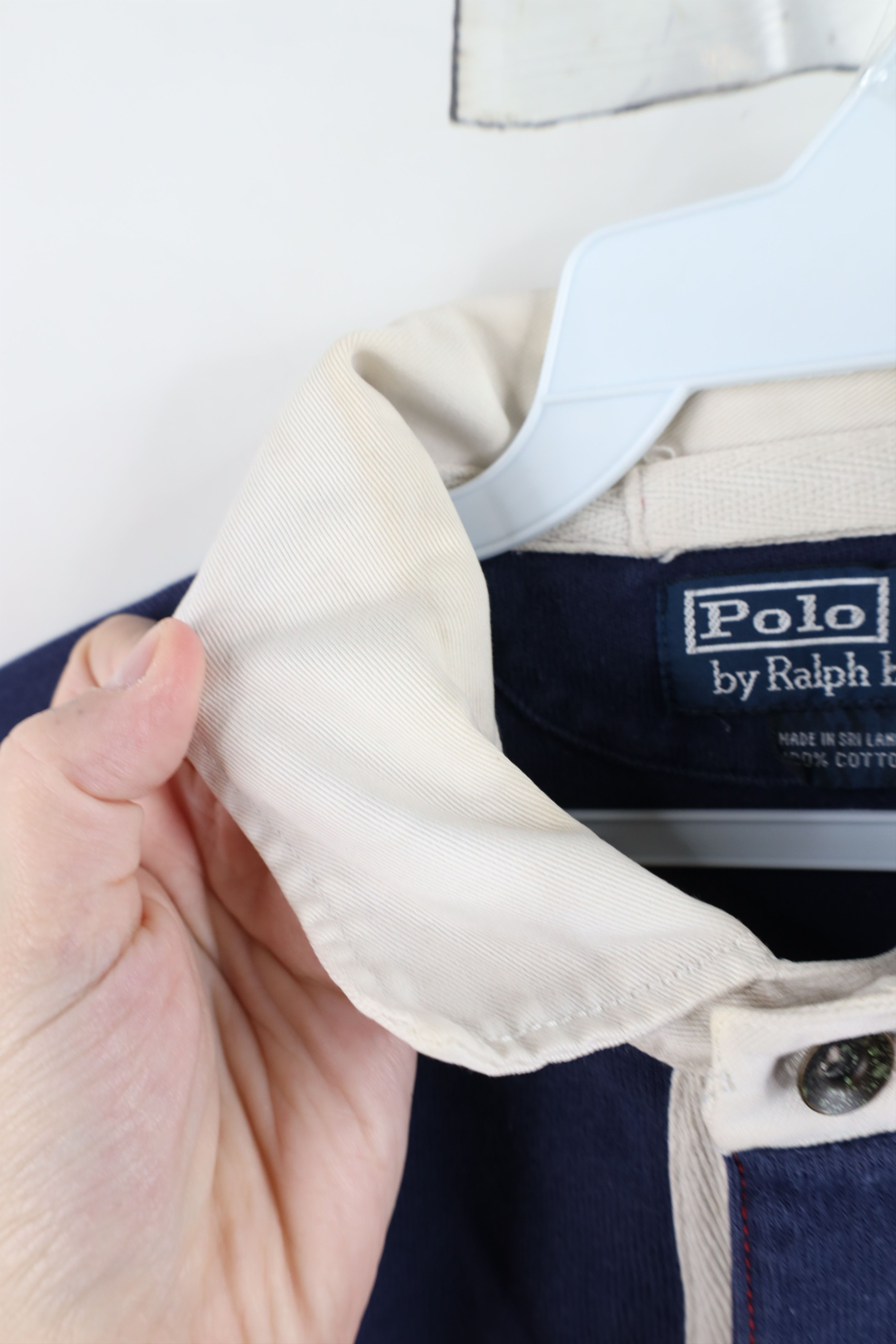 Ralph Lauren × Vintage Vintage 90s Ralph Lauren Long Sleeve Rugby Polo Striped Size US L / EU 52-54 / 3 - 11 Thumbnail