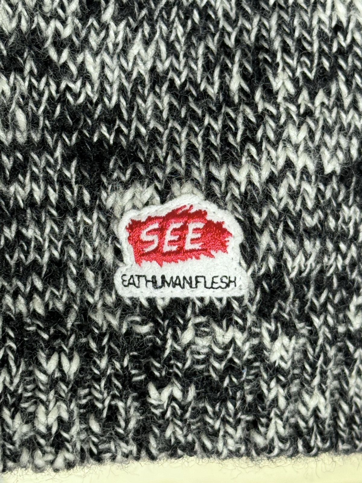 Undercover AW11 "Mirror" See Eat Human Flesh Wool Beanie Size ONE SIZE - 2 Thumbnail