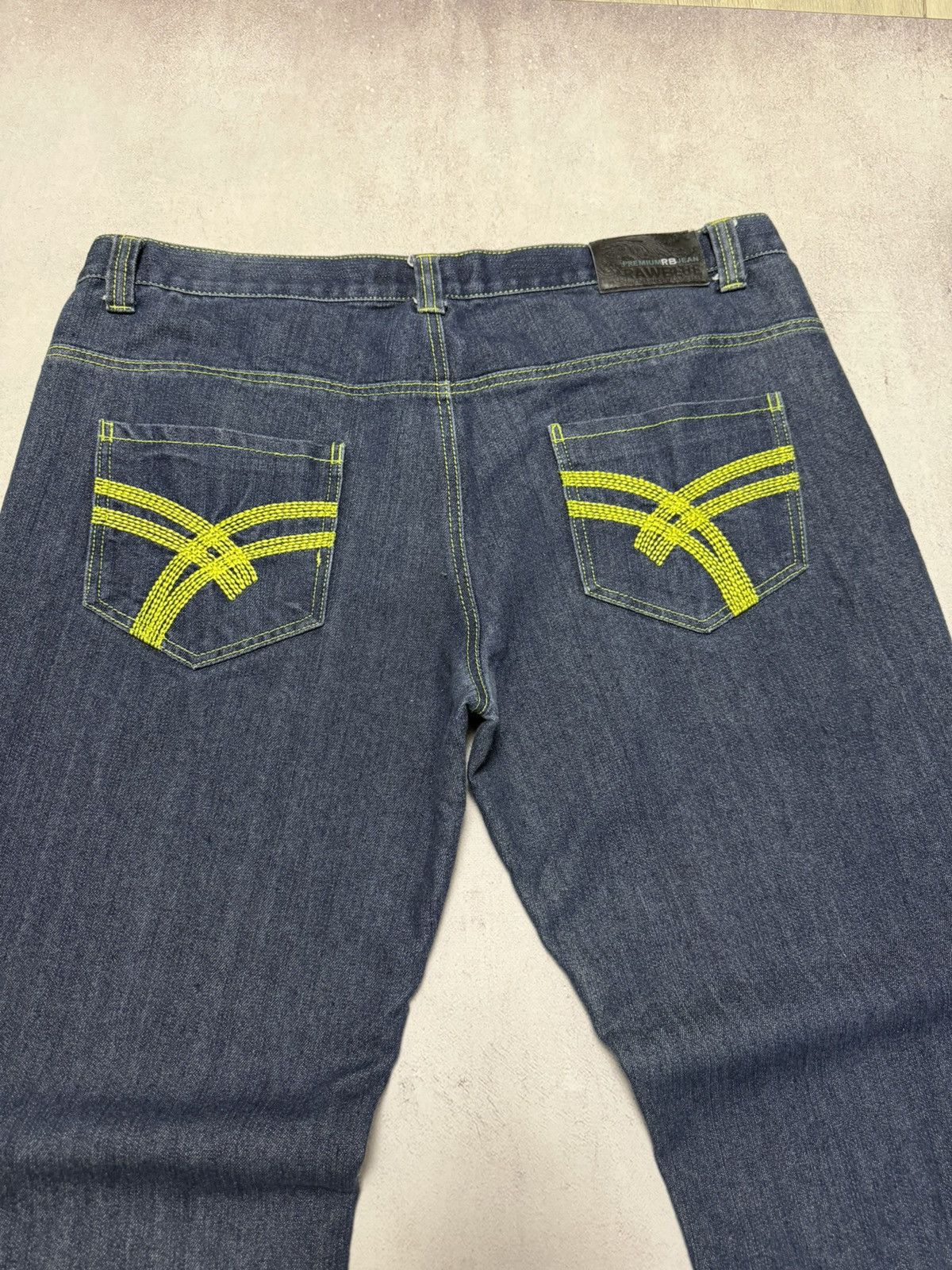 Japanese Brand × Vintage Vintage Raw Blue Jeans Denim Pants Japanese Ed Hardy style Size US 42 / EU 58 - 3 Thumbnail