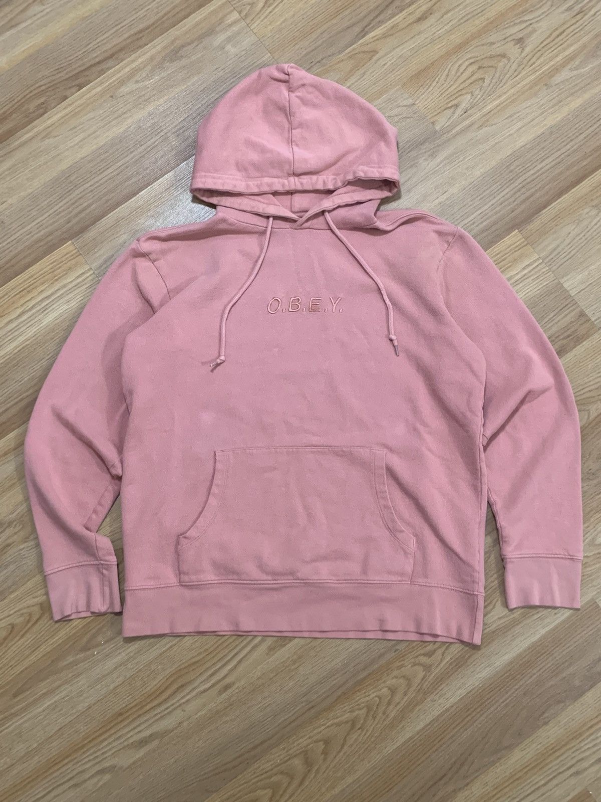 Obey Sz M- Obey Worldwide Hoodie (Pink) Size US M / EU 48-50 / 2 - 2 Thumbnail