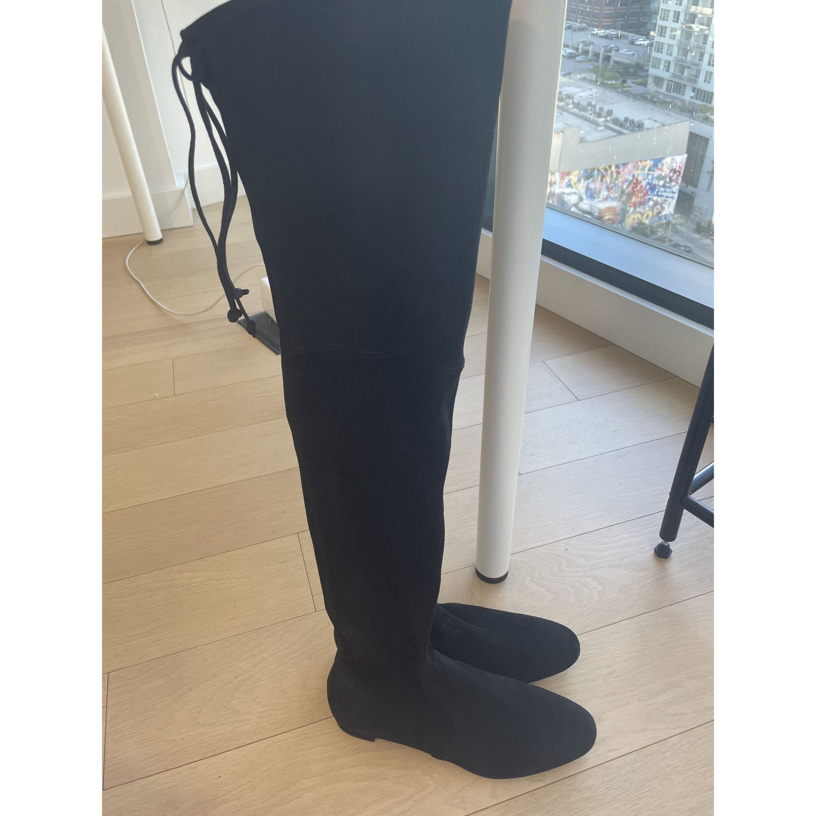 Stuart Weitzman Stuart Weitzman Over-The-Knee Boots Womens Size 8 Black Sued Size US 7 / IT 37 - 1 Thumbnail
