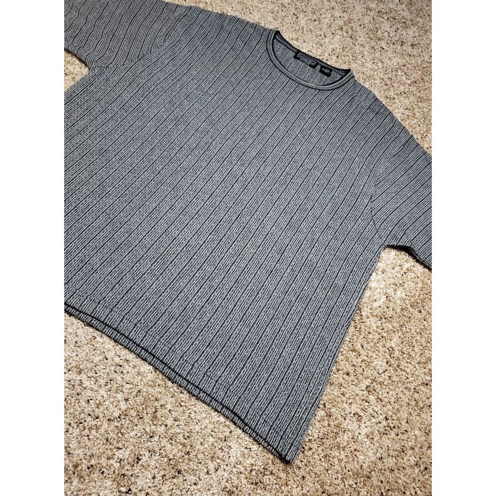 Vintage Preswick & Moore Knit Shirt XL Mens Blue Striped Short Sleeve Crew Neck 90s Classic Designer Size US XL / EU 56 / 4 - 2 Thumbnail