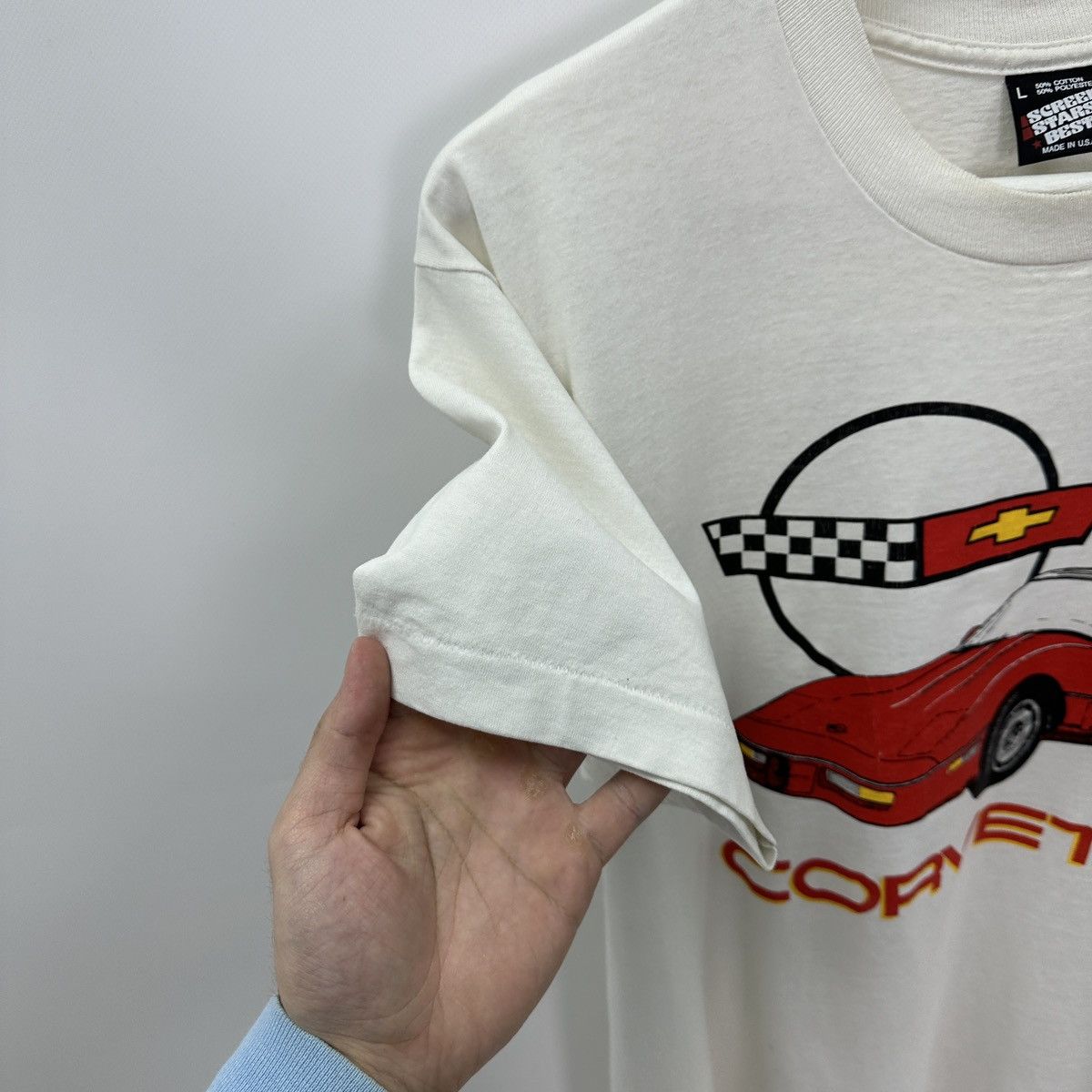 Vintage Vintage 90s Chevrolet Corvette tee promo racing y2k f1 hype Size US L / EU 52-54 / 3 - 7 Thumbnail