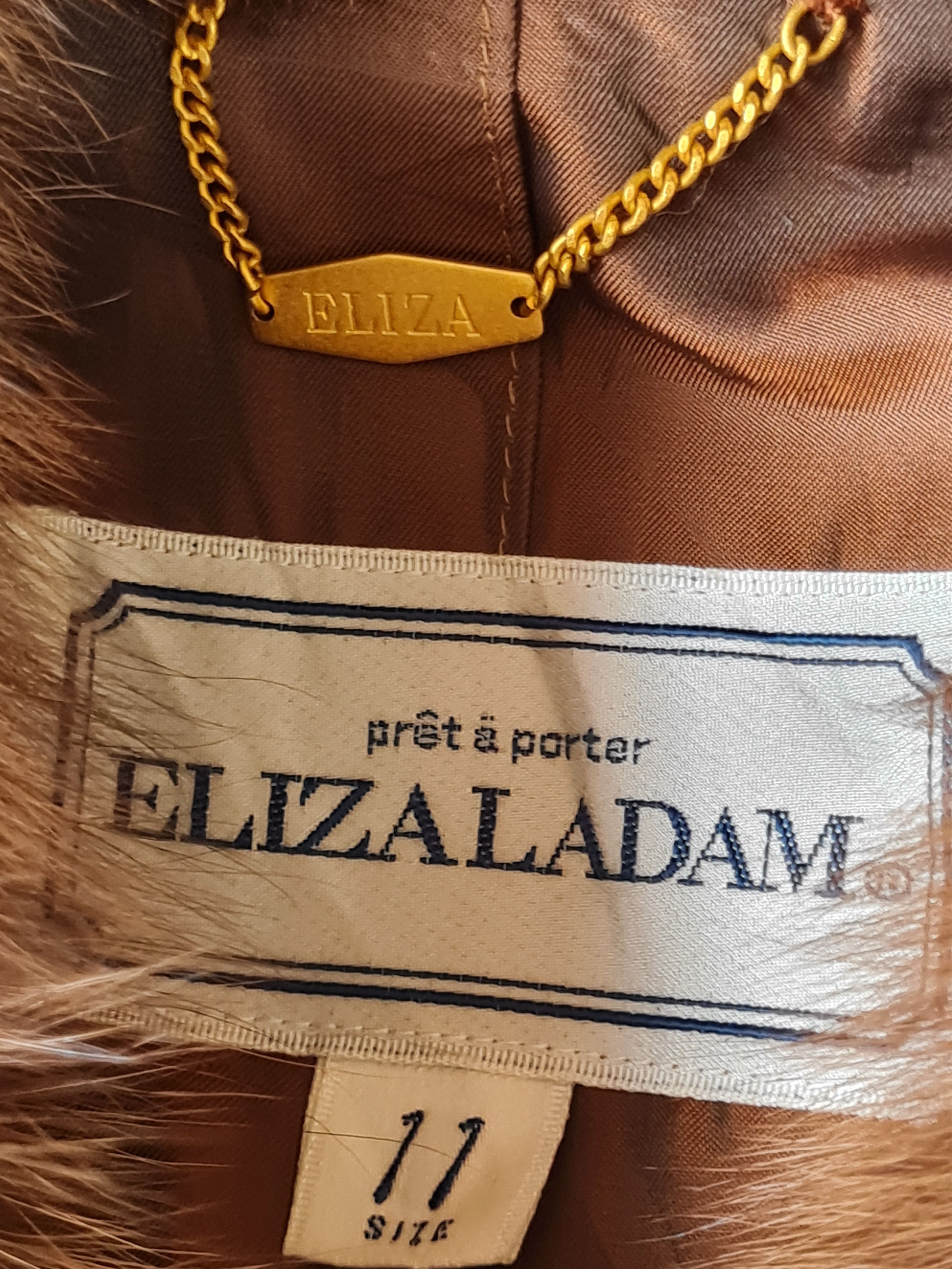 Japanese Brand × Vintage Vtg Elizaladam Fur Wool Jacket Brown Size L / US 10 / IT 46 - 10 Thumbnail