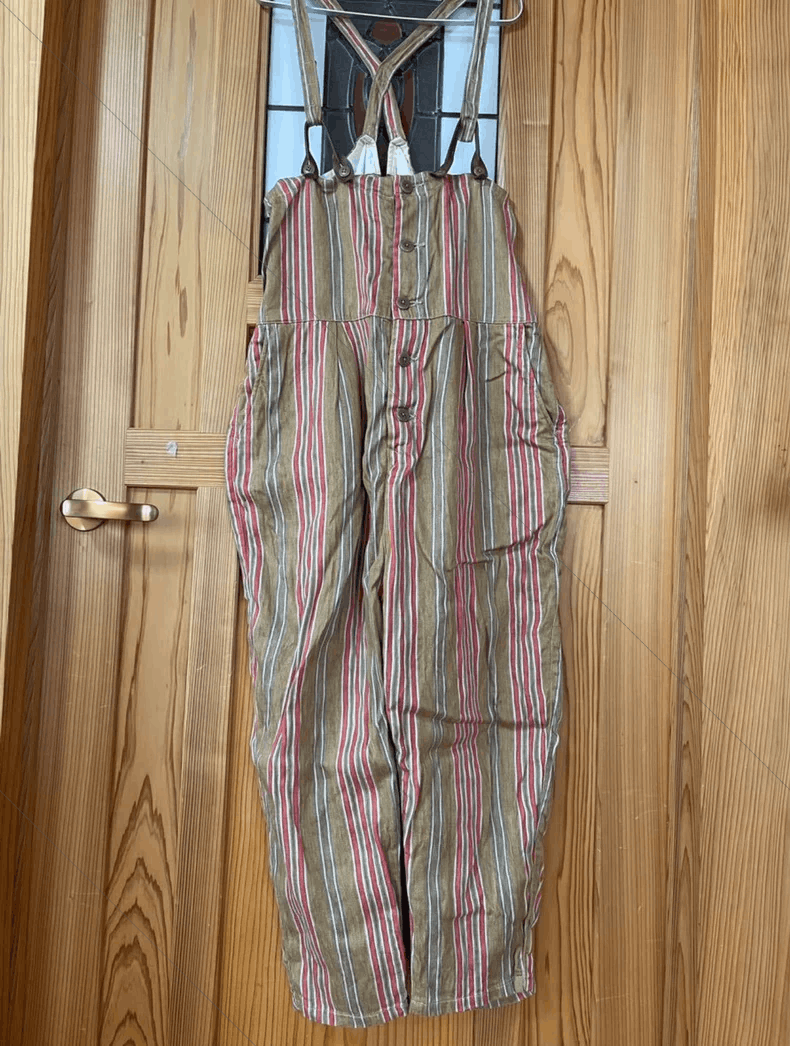 Kapital Striped Cotton Linen Overalls