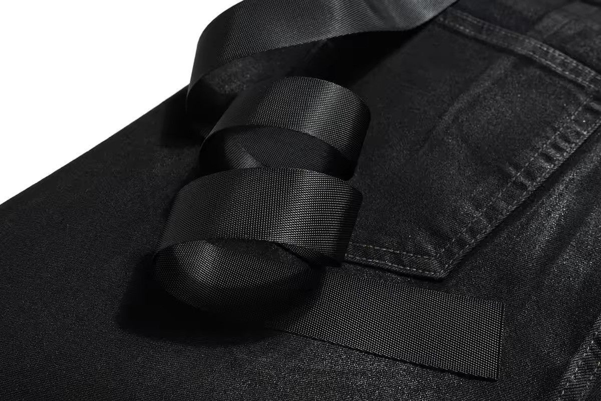 Japanese Brand × Jean Coated Stretch Black Flare Baggy Leather Trousers Size US 28 / EU 44 - 7 Thumbnail