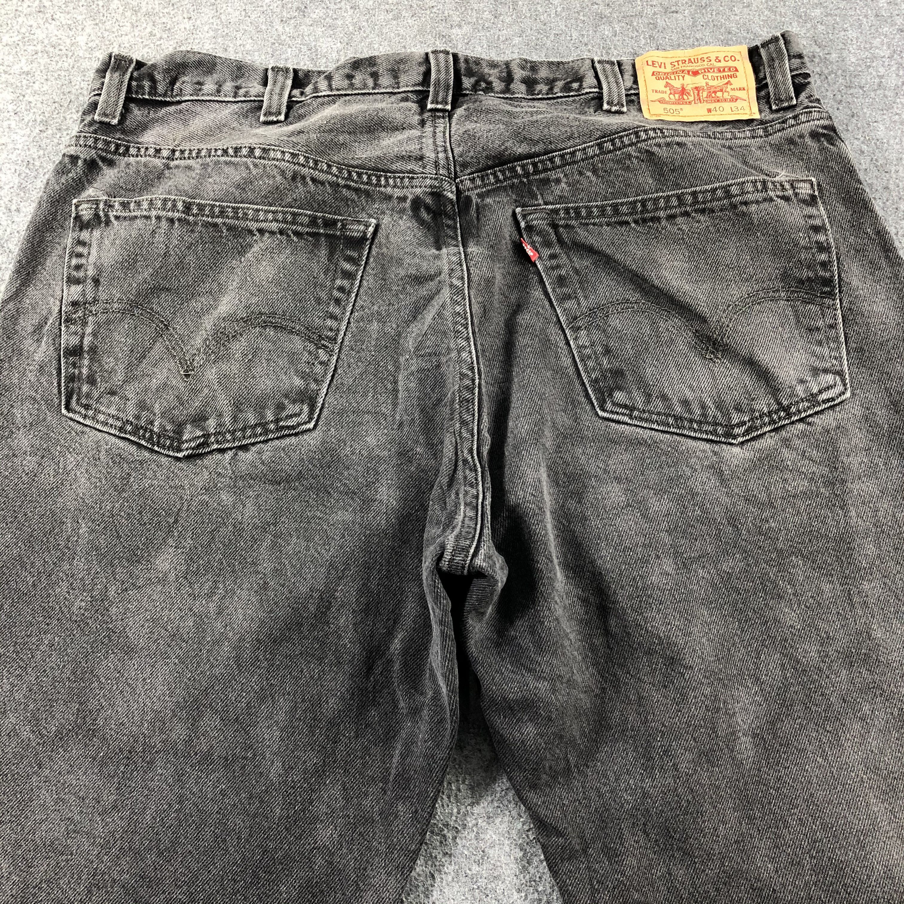 Levi's Vintage Faded Black Levis 505 Jeans-J2580 Size US 39 - 4 Thumbnail