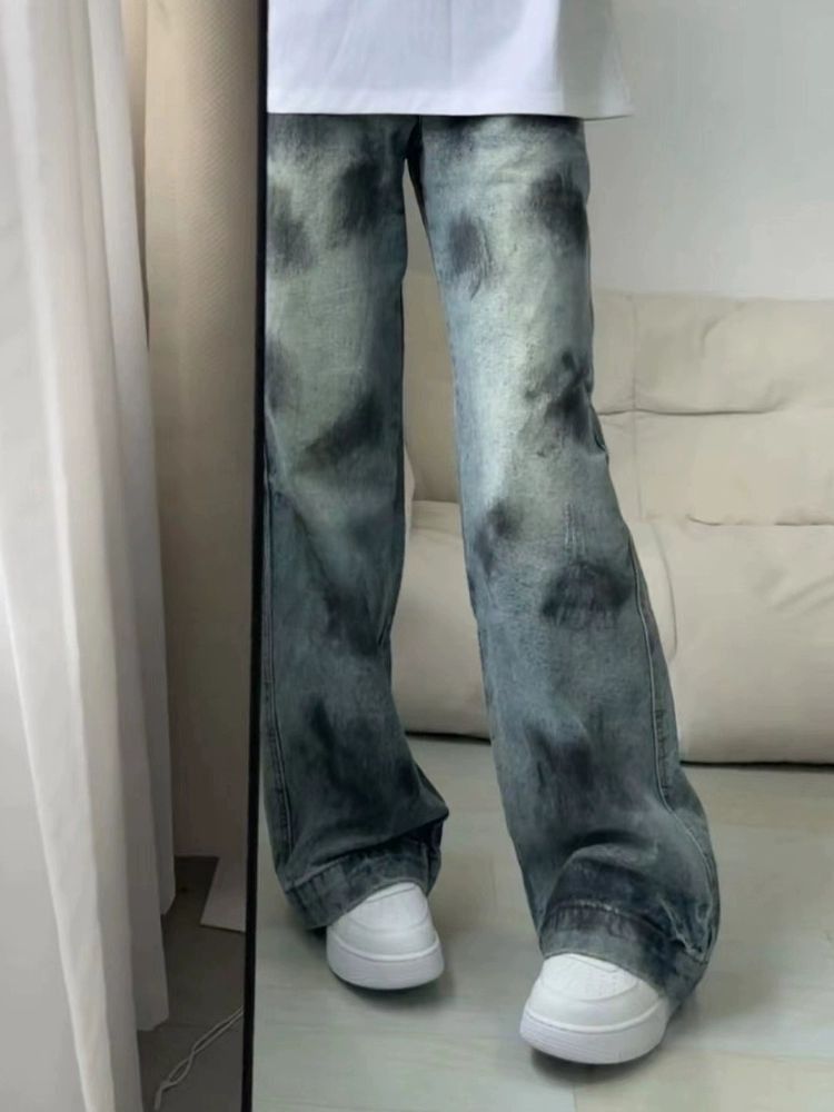 Japanese Brand Men's American Retro Dirty Tie-Dye Ripped Jeans Size US 32 / EU 48 - 5 Thumbnail