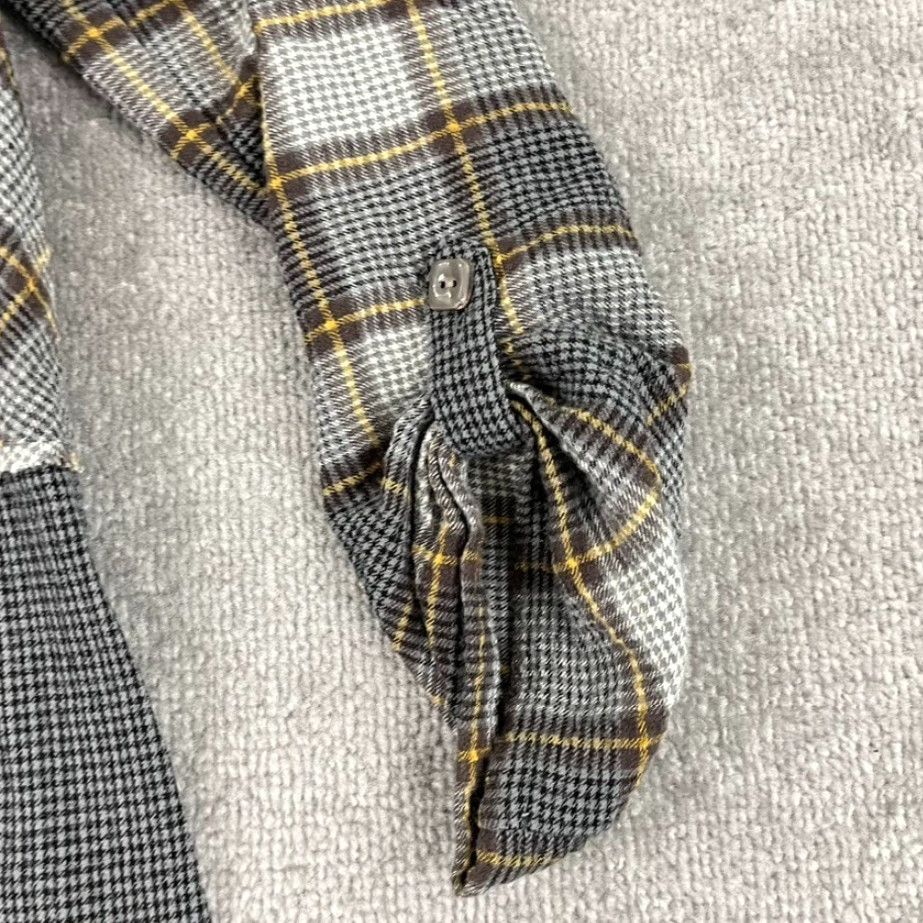 Habitat HABITAT Shirt Womens Large Gray Plaid Harvest Roll Tab Long Sleeve Tunic Top Multicolor Size L / US 10 / IT 46 - 3 Thumbnail