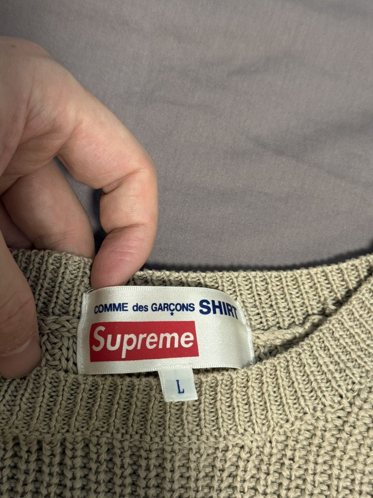Comme des Garcons SHIRT × Supreme Supreme cdg comme des garcons shirt sweater tan Size US L / EU 52-54 / 3 - 3 Thumbnail