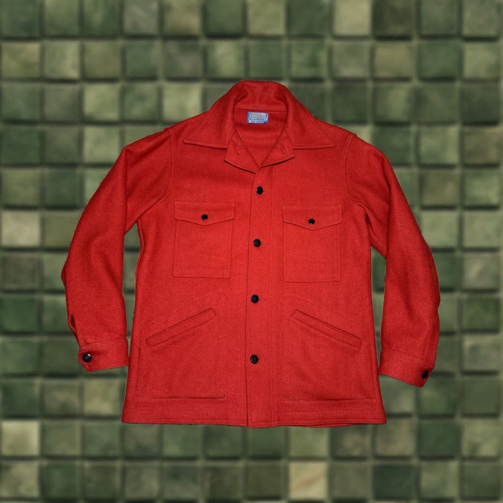 Pendleton VINTAGE Pendleton Mackinaw Hunting Mens Shirt Jacket Wool Red Medium Made In USA Size US M / EU 48-50 / 2 - 1 Thumbnail