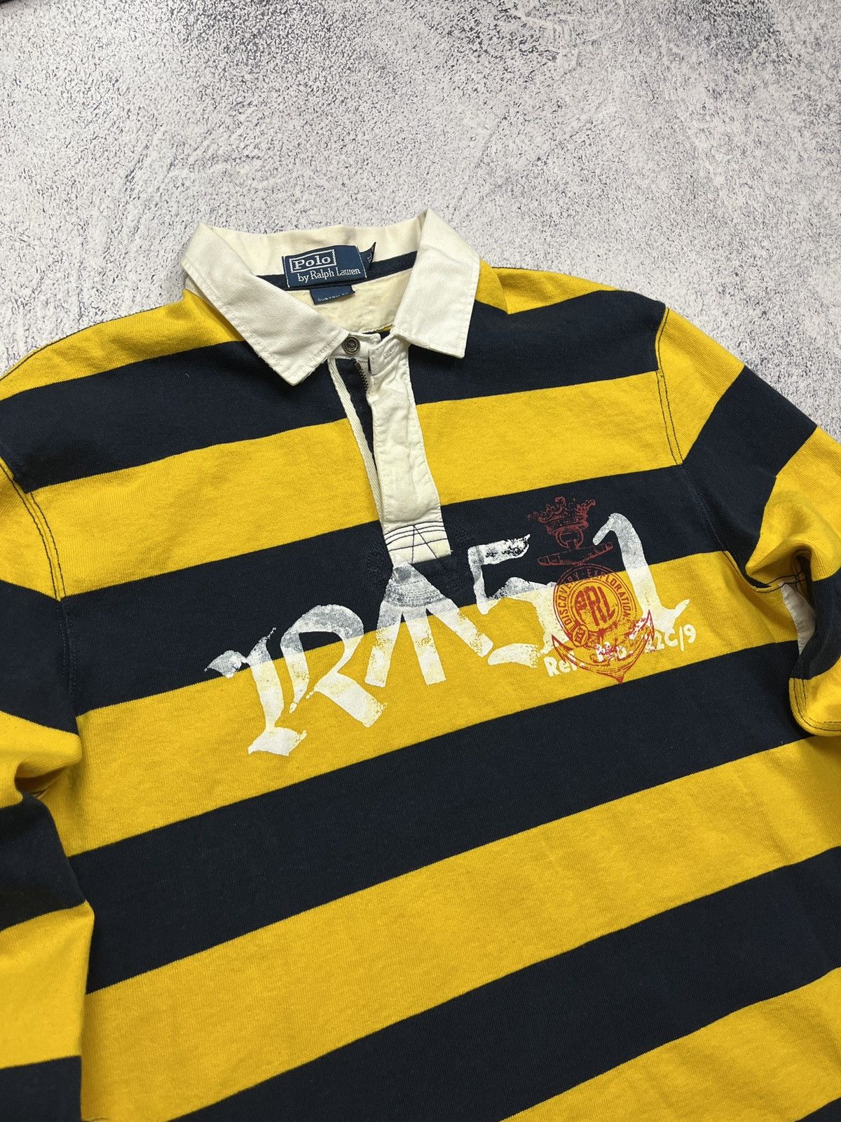 Polo Ralph Lauren Crazy Vintage Polo Ralph Lauren Striped Rugby Shirt Rare Y2k Size US XL / EU 56 / 4 - 4 Thumbnail