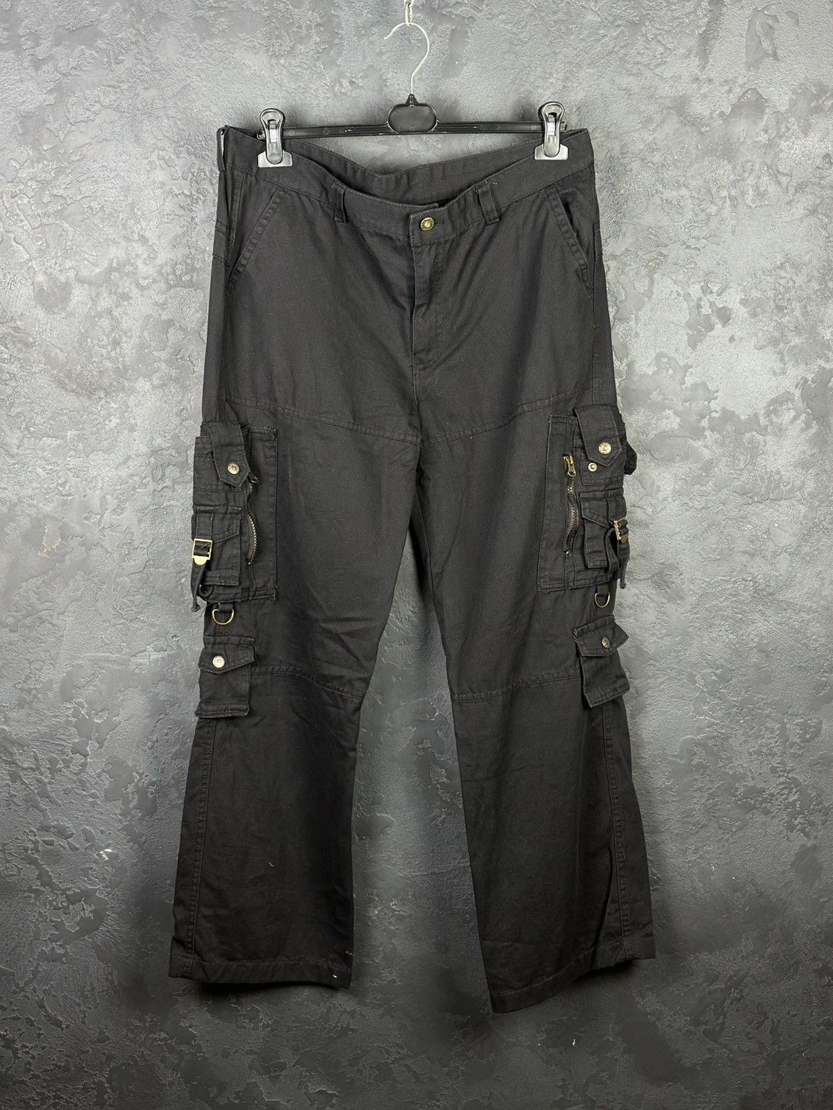Japanese Style Cargo Pants Multipocket Black