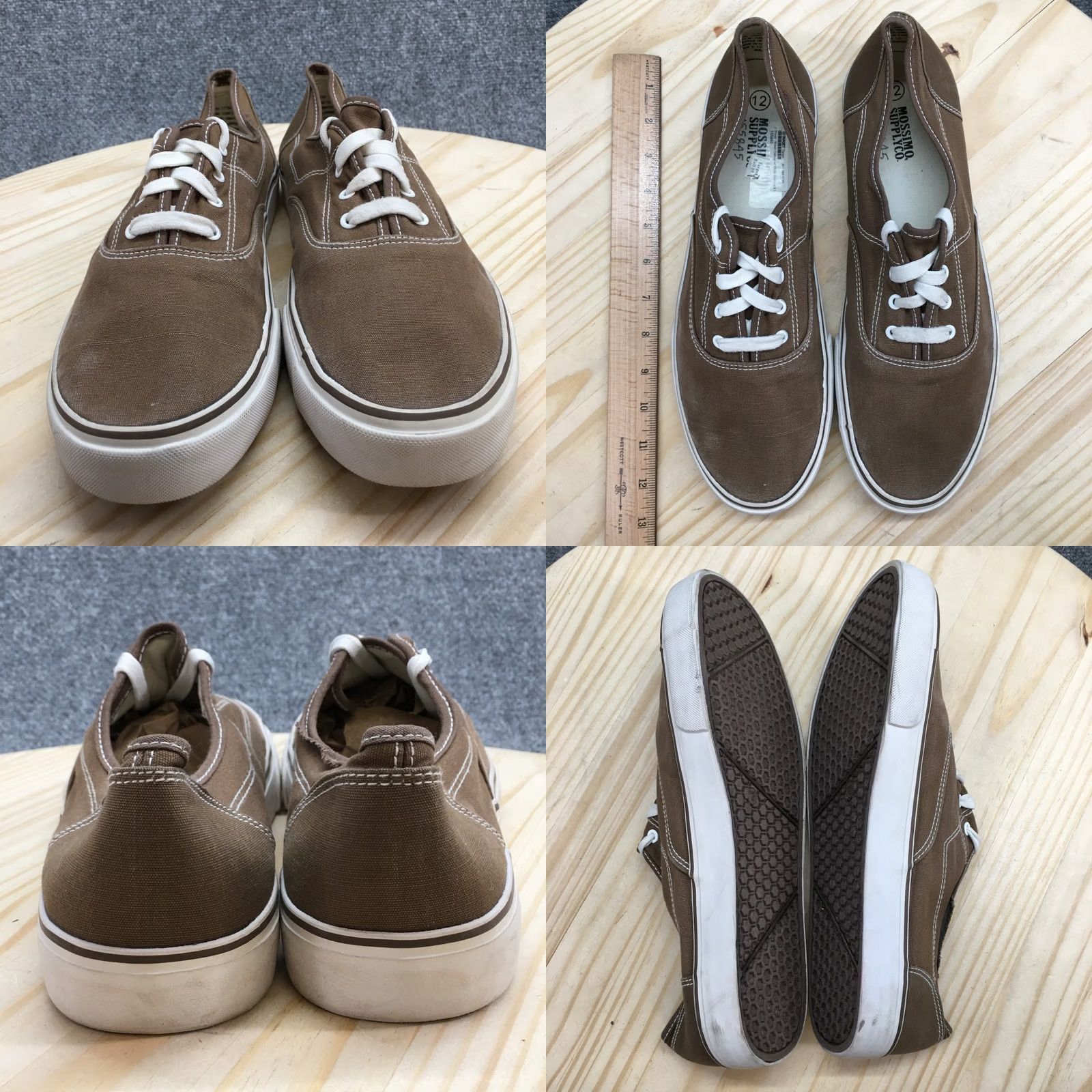 Mossimo Mossimo Supply Co Shoes Mens 12 Brown Canvas Lace Up Low Top Skate Sneakers Size US L / EU 52-54 / 3 - 8 Thumbnail