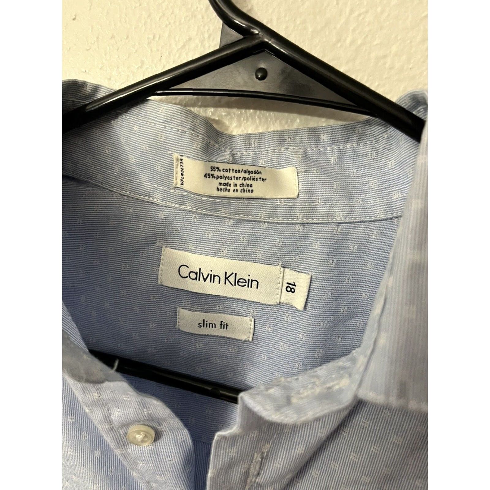 Vintage CALVIN KLEIN SOLID Blue BUTTON DOWN SHIRT-SIZE 18 Size US XXL / EU 58 / 5 - 2 Thumbnail
