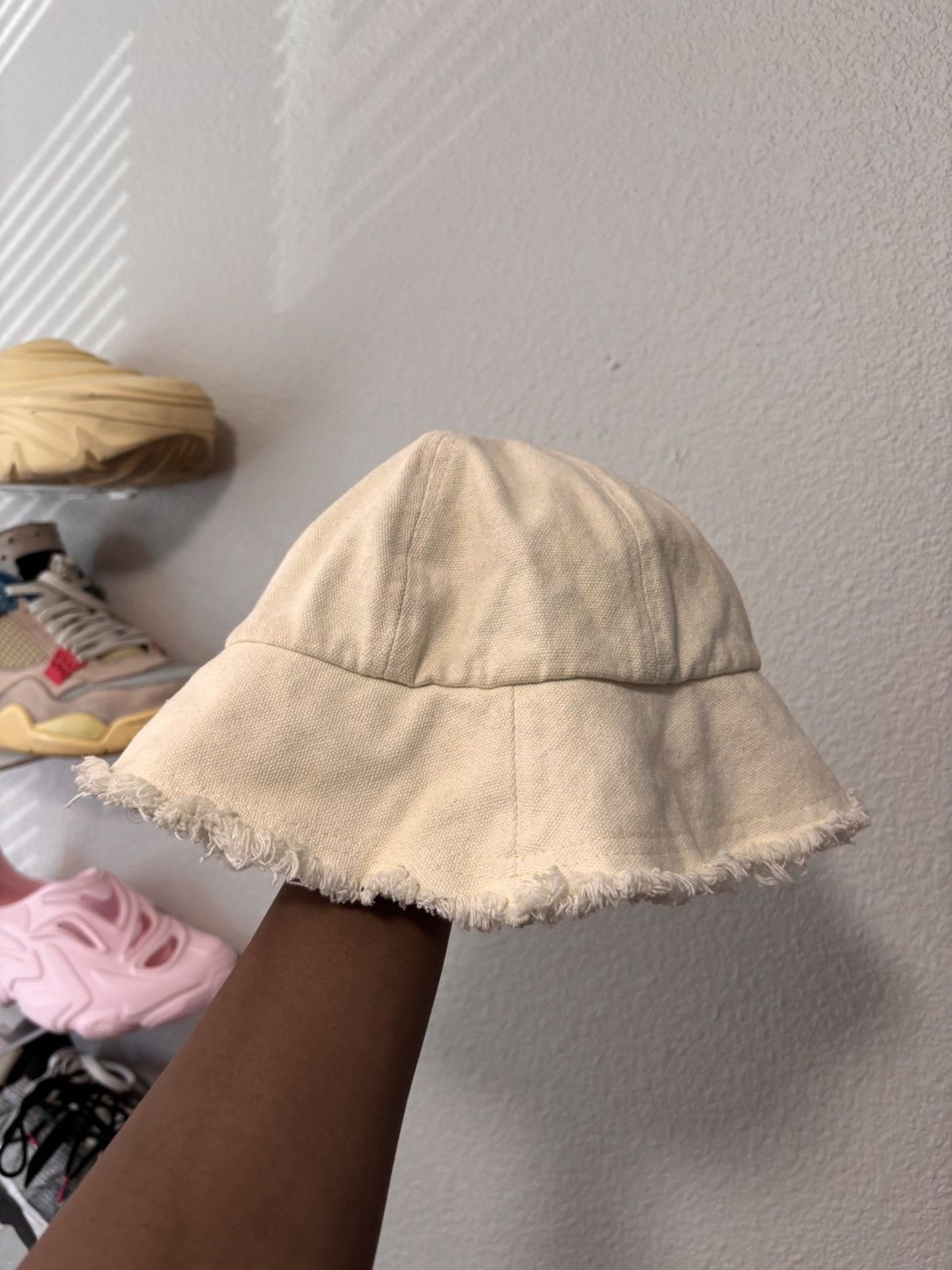 Vintage Vintage Cream Bucket Hat Size ONE SIZE - 1 Thumbnail