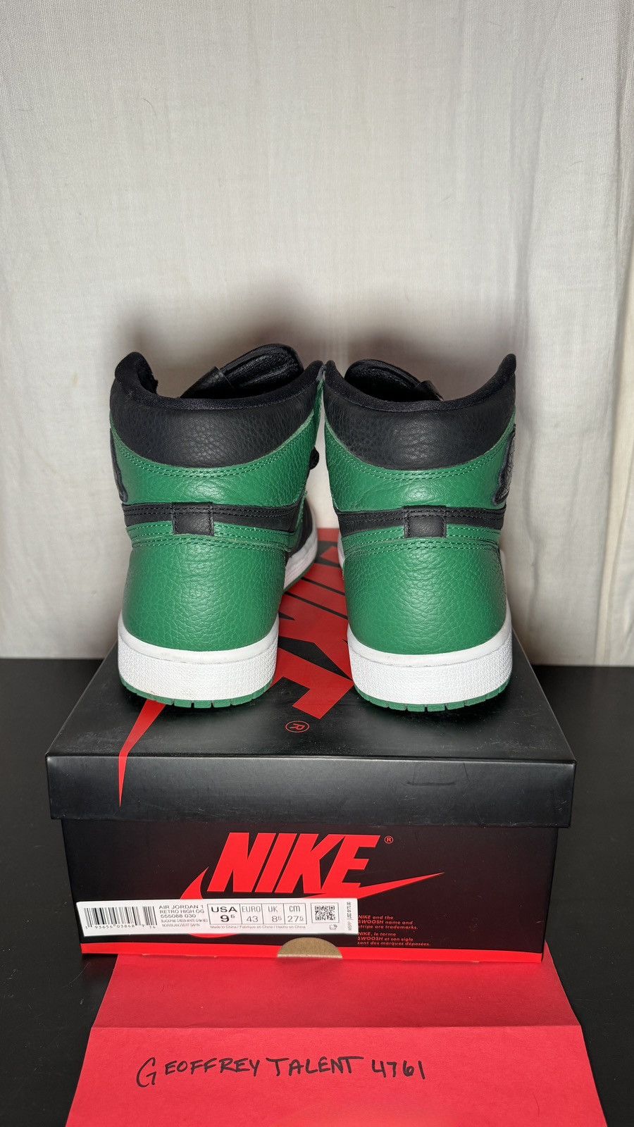 Jordan Brand Nike Air Jordan 1 Retro High OG "Pine Green 2.0" - Size 9.5 Size US 9.5 / EU 42-43 - 3 Thumbnail